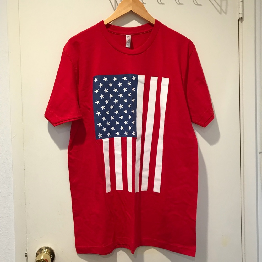NWT American Apparel red flag T-shirt 🇺🇸
